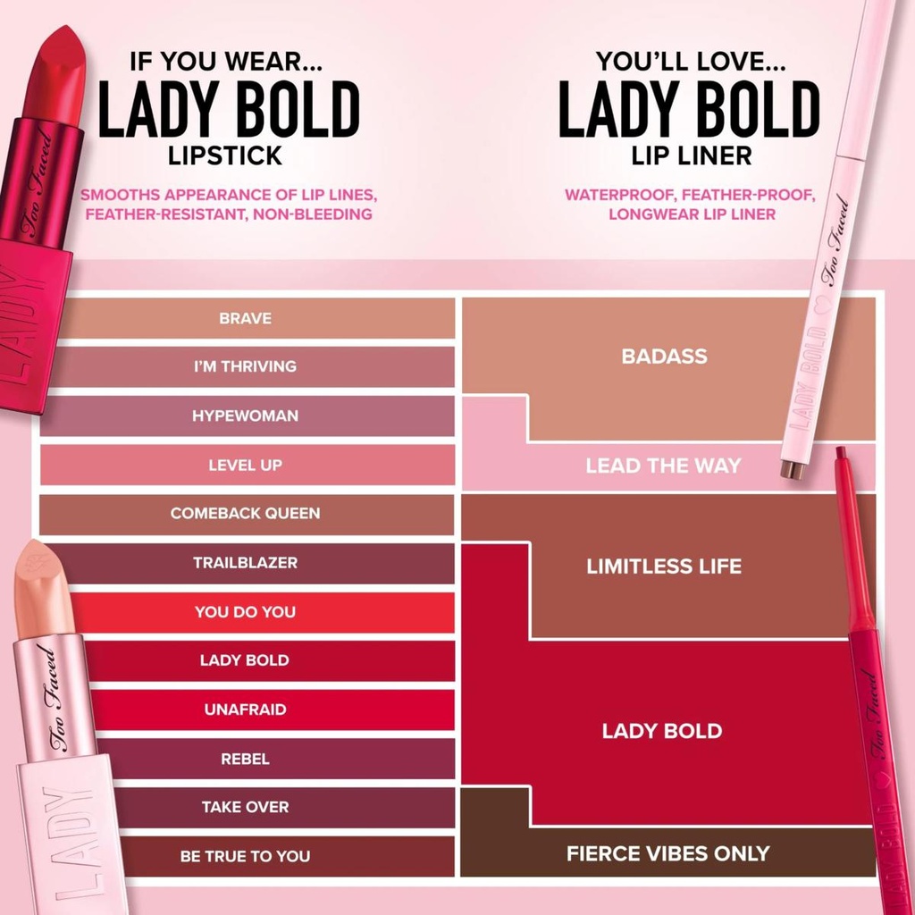 Too Faced Lady Bold Cream Lipstick - Comeback Queen - 0.14 Oz - Ulta Beauty