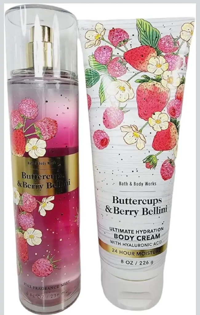 Bath & Body Works Buttercups & Berry Bellini Ultimate Hydration Body Cream And body mist 