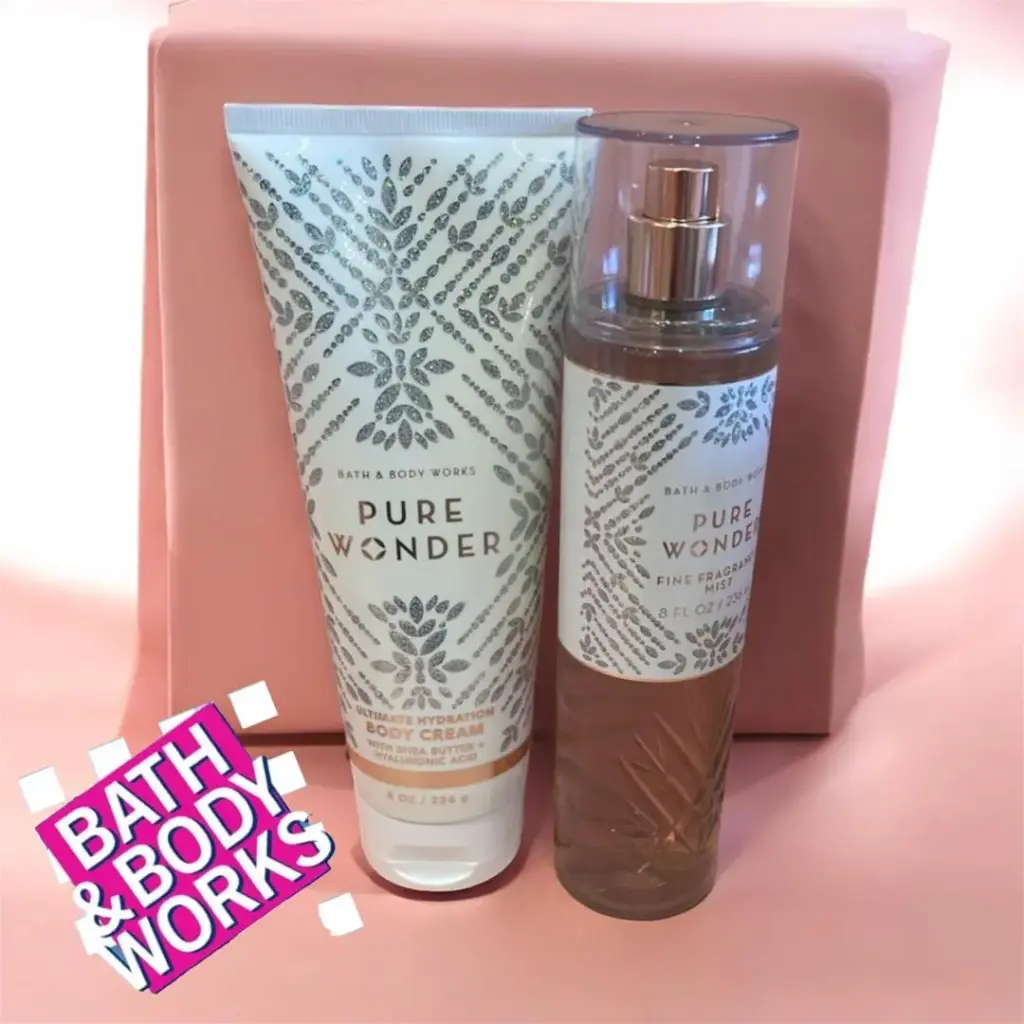 Bath & Body Works PURE WONDER Luxury Body cream & body mist Set Full Size