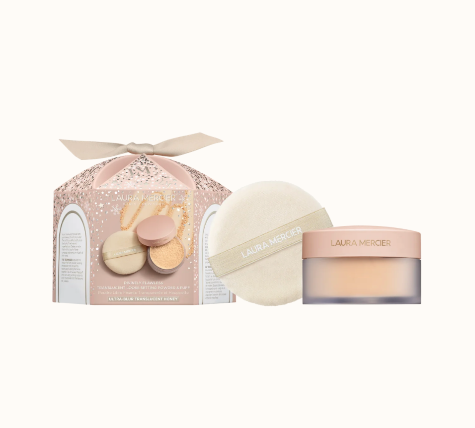 Laura Mercier Divinely Flawless Translucent Loose Setting Powder & Puff Ultra- Blur 20.0 G