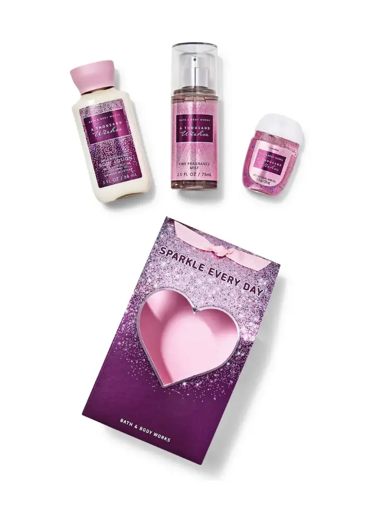 Bath & Body Works  A Thousand Wishes mini  Trio set ( Body mist ,hand sanitizer,Body Cream)