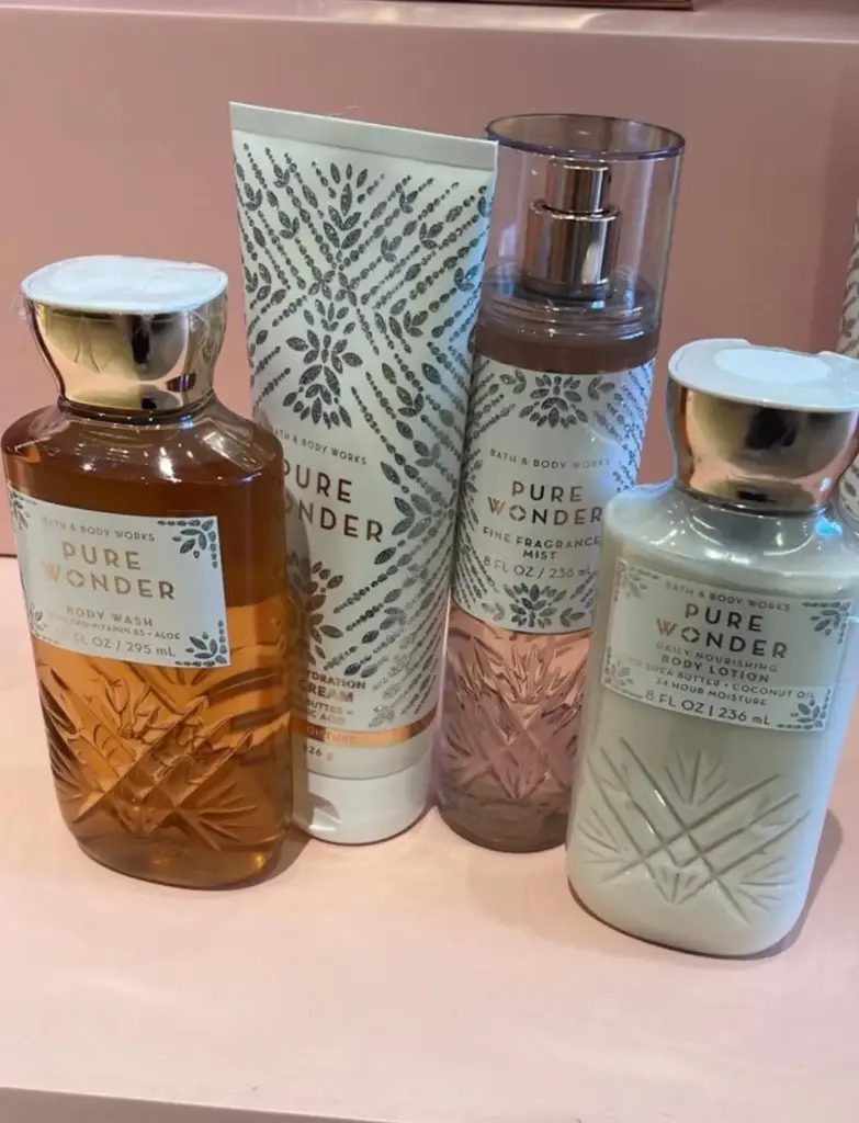 Bath & Body Works Pure Wonder( Body Wash , body cream , lotion & body mist set )