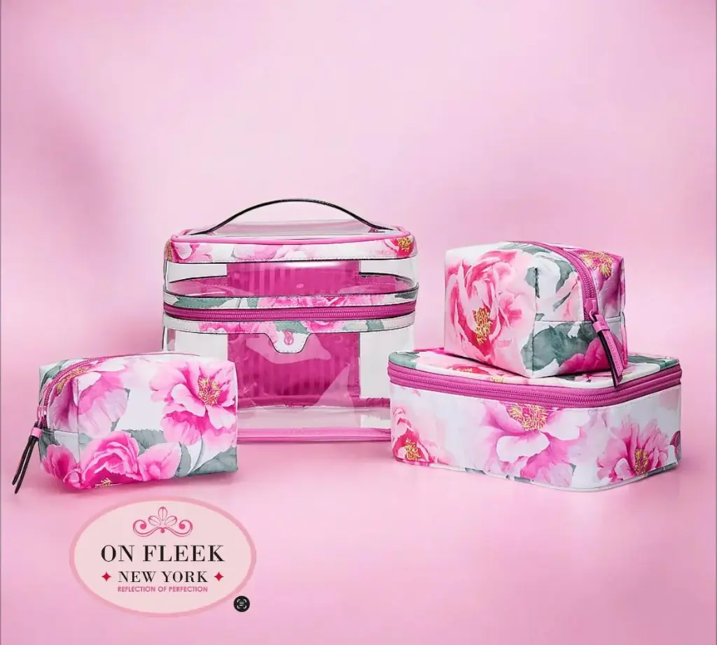 VICTORIA'S SECRET 4 Piece Makeup Bag Bombshell floral