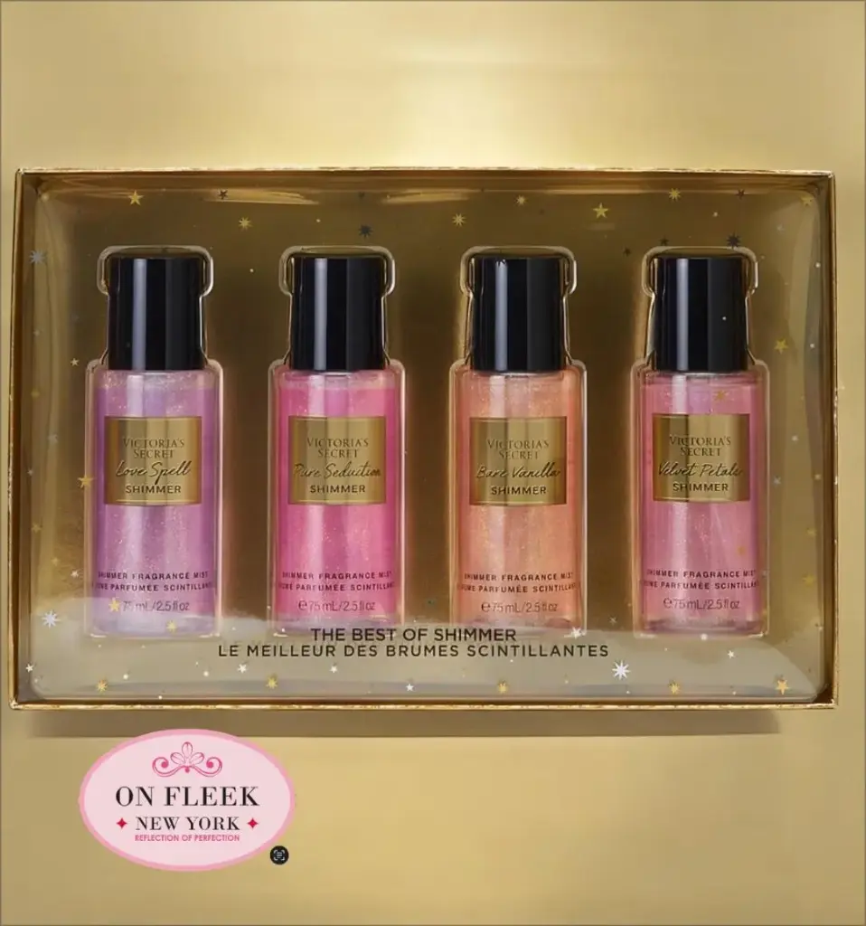 VICTORIA'S SECRET The Best Of Shimmer set of 4 mini (love spell ,Pure seduction ,Bare Vanilla ,Velvet petals) 75 ml