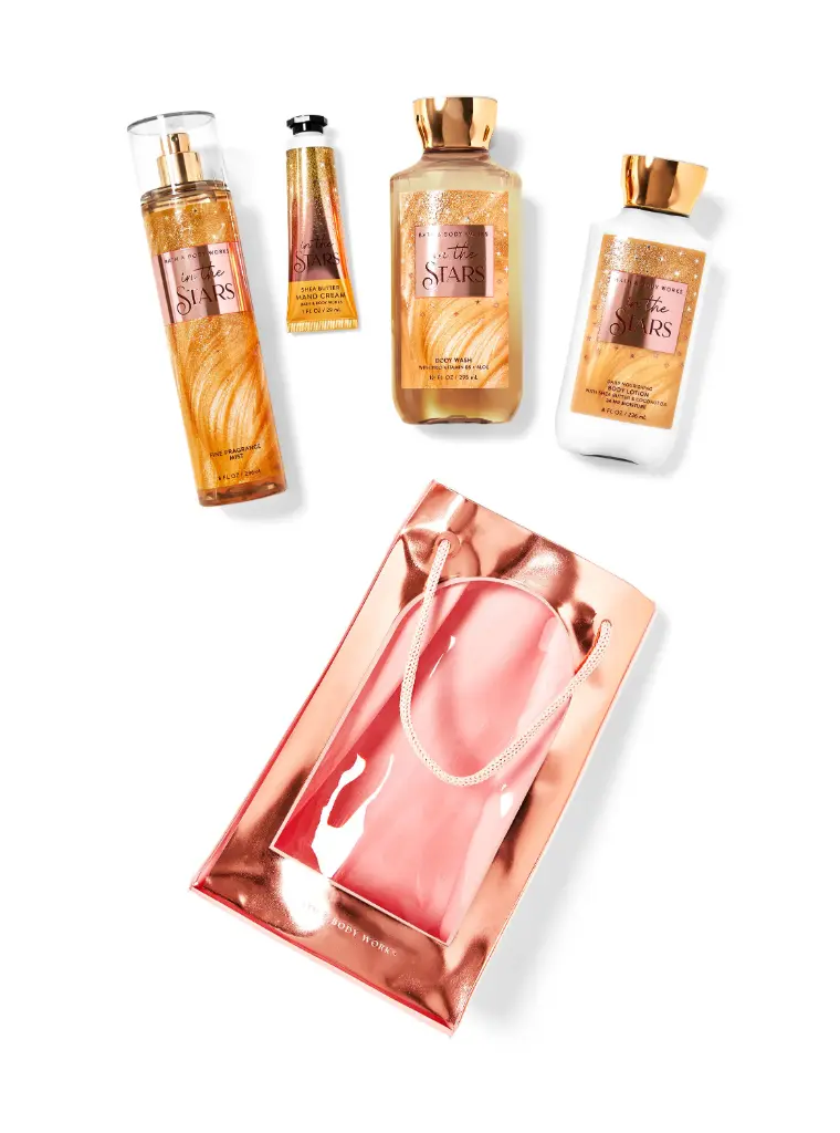 Bath & Body Works Into the stars birthday bag set (Includes a body wash, body mist, body cream, and hand cream)