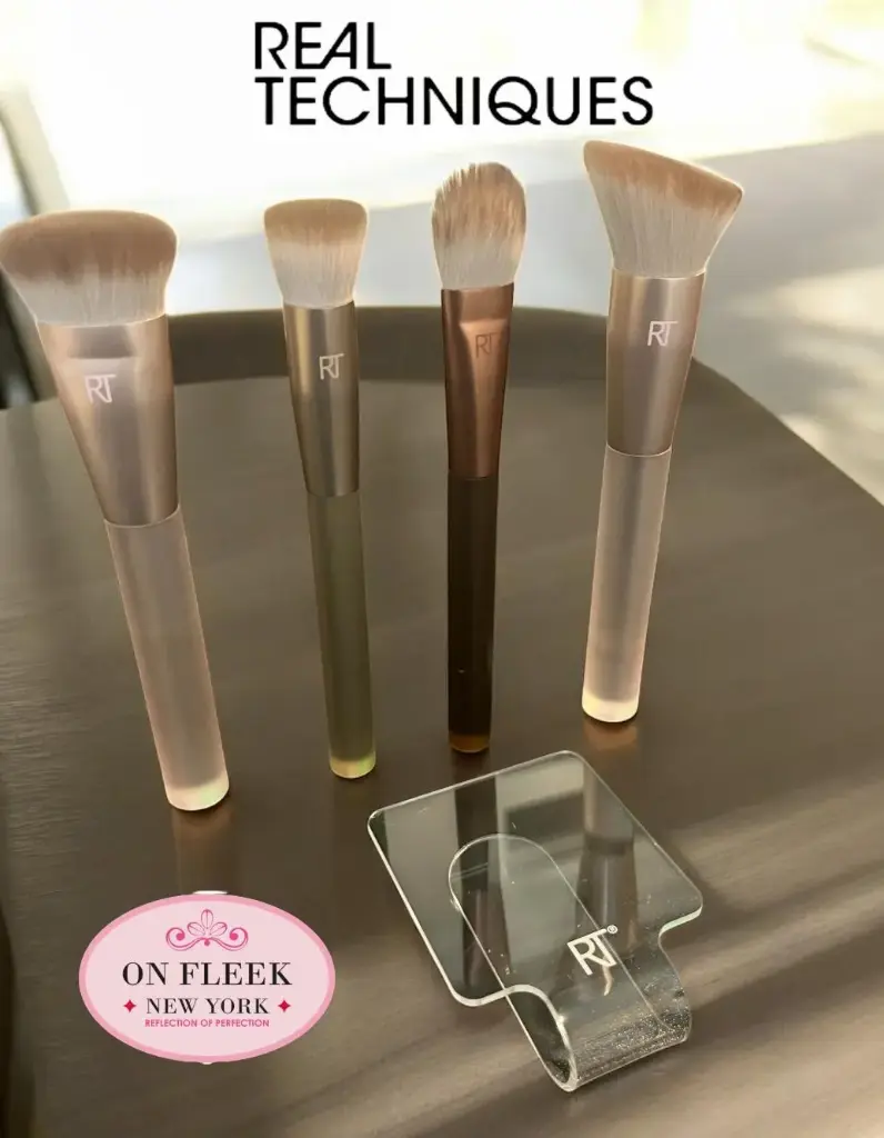 Real Technique New Nudes 4 Face tools +makeup mixing palette 