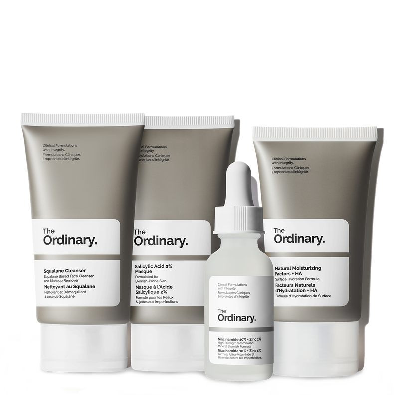 The Ordinary The Balance Set (Squalane Cleanser, Salicylic Acid Masque, Niacinamide10% +zinc 1%, Natural Moisturizing Factor)