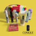 Clinique  bag set (Makeup Remover, Moisturizer, Even better clinical ,high impact mascara, all about clean, pallet, Lipstick love pop)