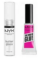 NYX Butter gloss the brow glue set 