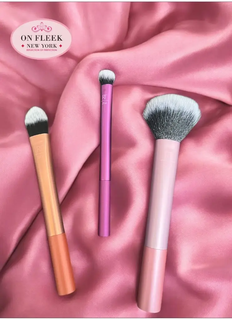 Real Techniques  Essentials 2.0 Makeup Brush Set, 3PC Face Eyes Cheek
