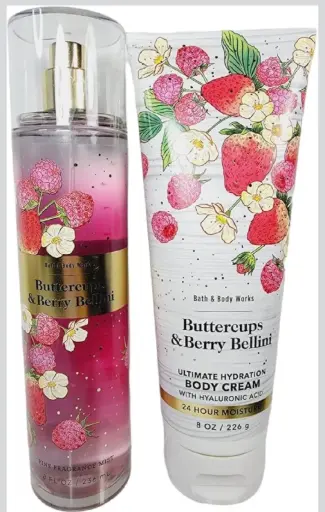 [0667659322442] Bath & Body Works Buttercups & Berry Bellini Ultimate Hydration Body Cream And body mist 
