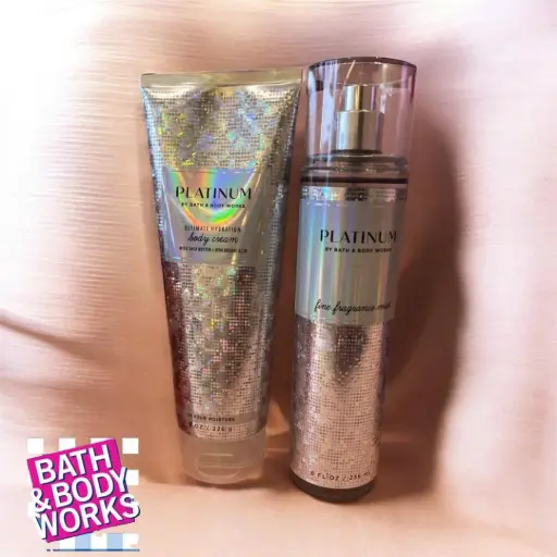 [667559302612] Bath & Body Works Platinum Body Spray, body cream full size set 