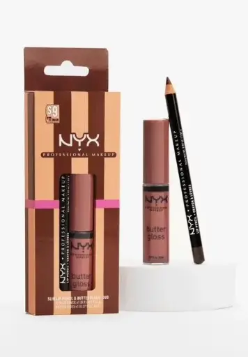 NYX professional makeup slim lip pencil & Butter gloss duo ( lip liner Espresso, lip butter Praline)