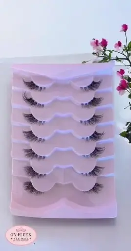 Shein 7 Pairs half lashes with clear band Cat eye 