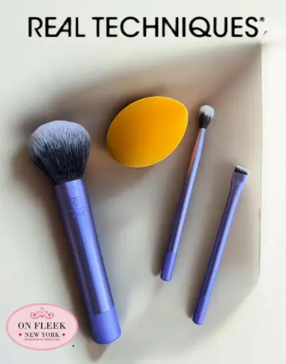 REAL TECHNIQUE  Limited Edition Midi glow set (359 tapered shadow brush , 409 multitask brush ,miracle sponge ,365 angeled liner brush)