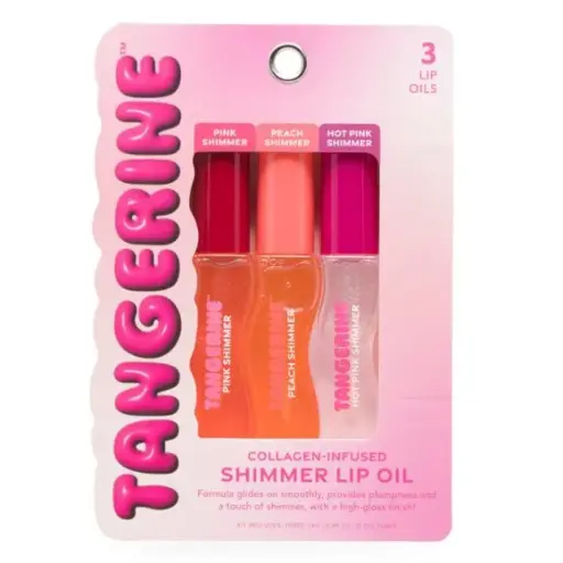 Tangerine Collagen infused lip oil set (Pink Shimmer, Peach Shimmer, Hot pink shimmer )