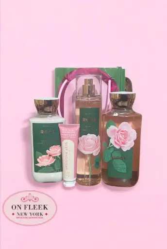 BATH&BODY WORKS Rose gift bag set (hand cream ,shower gel , body lotion, body mist )