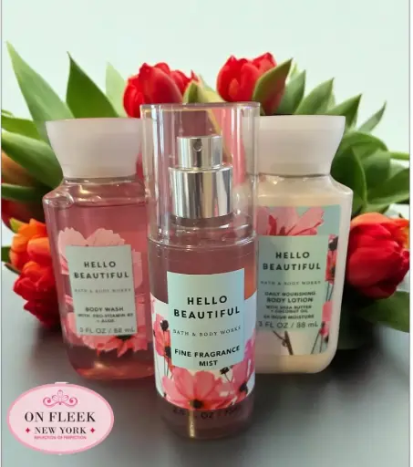 Bath & Body Works Hello Beautiful Mini Set (shower gel ,lotion,body mist )