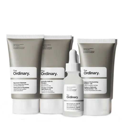 The Ordinary The Balance Set (Squalane Cleanser, Salicylic Acid Masque, Niacinamide10% +zinc 1%, Natural Moisturizing Factor)