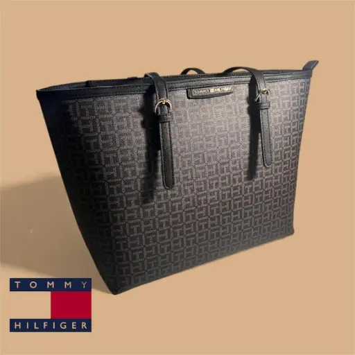 Tommy Hilfiger logo black and grey large bag