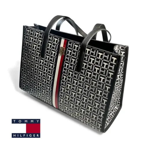 Tommy Hilfiger logo black and white bag 