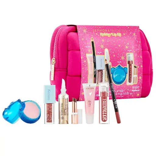 Sephora Favorites Holiday Lip Kit ( Dr .Dennis skincare ,Dr.Jart Full Size ,Huda Beauty Full Size Bombshell , Kosas Full size ,Tarte lip balm , Saie full size lip liner ,Lancome juicy tube ) sephora khols 
