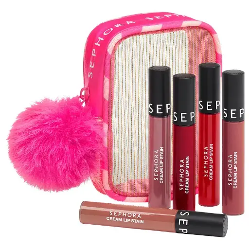 Sephora Collection 5 Cream Lip Stain Set ( Always Red 01 ,Casual Peach 122, Cherry Moon 94 , Marvelous Mauve 13 , Winter Rose Limited Edition)