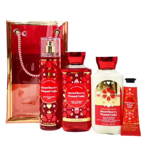 Bath & Body Works   holiday gift set Strawberry Pound Cake 
