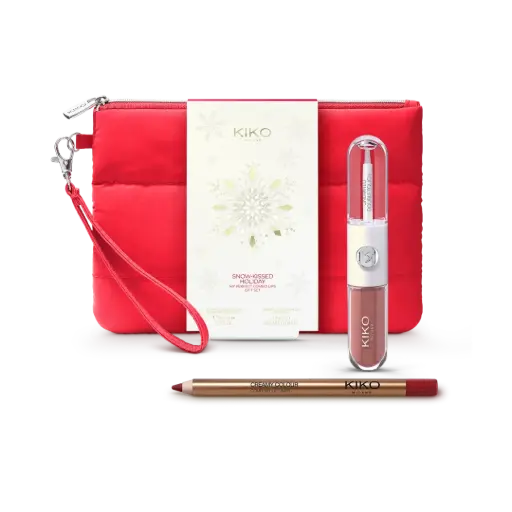 Kiko Milano Snow Kissed Holiday Set Unlimted double touch liquid lip color 01 Cinnamon, lip liner 12 