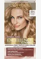 LOREAL Universal Nude Excellence Creme Ammonia Free Triple Care Color 8N Natural Blonde 