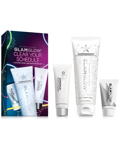 Glamglow Clear Your Schedule Cleanser  Mask  Moisturizer Set