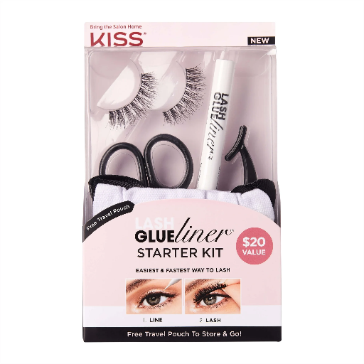 [731509857214] KISS Products Glue Liner False Eyelashes Starter Kit - 5ct