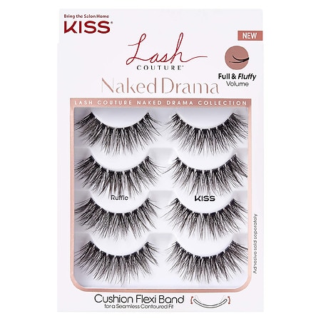[731509838312] KISS Lash Couture Naked Drama Collection Fake Eyelashes - Ruffle - 4 Pairs